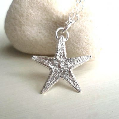 sterlig silver starfish necklace