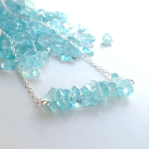 Blue Crystal and Sterling Silver Necklace | Schooner Chandlery
