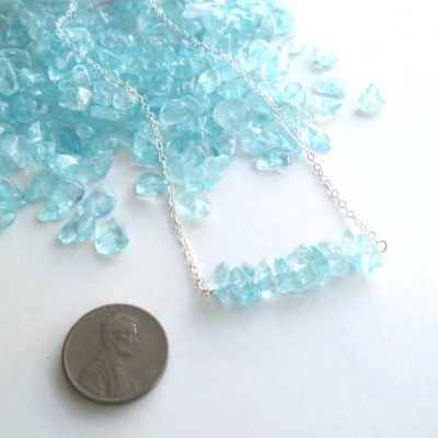 Ice Blue Crystal and Sterling Silver Necklace