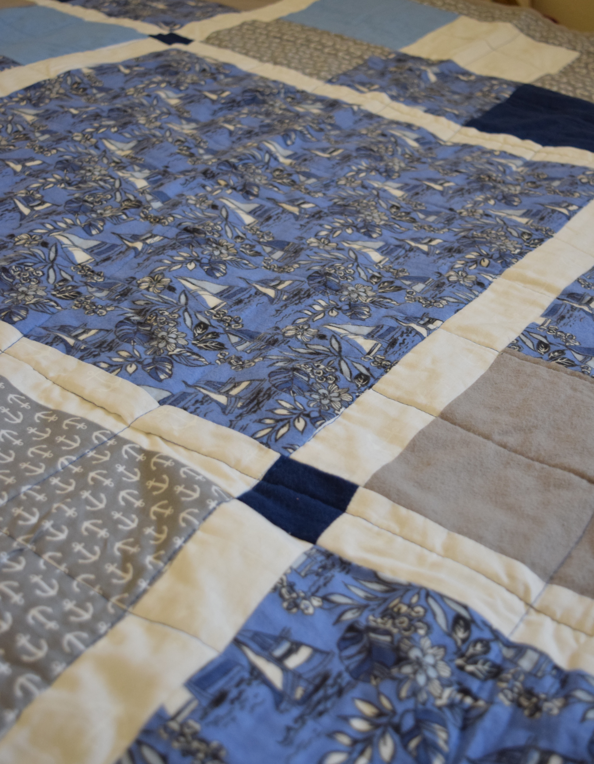 Nautical Quilt Throw Blanket or VBerth Quilt Schooner Chandlery
