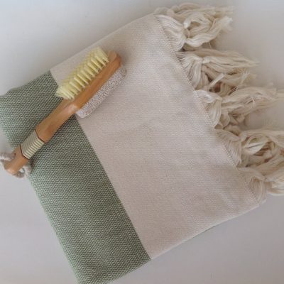 Elegant Organic Turkish Towel, Peshtemal, bath, spa, hammam, Natural Sof cotton, Gift for father, father's day, Handwoven, Green