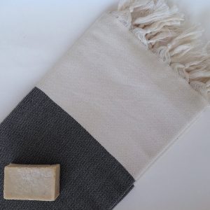 Elegant Organic Turkish Towel, Peshtemal, bath, spa, hammam, Natural Sof cotton, Gift for father, father's day, Handwoven, Black