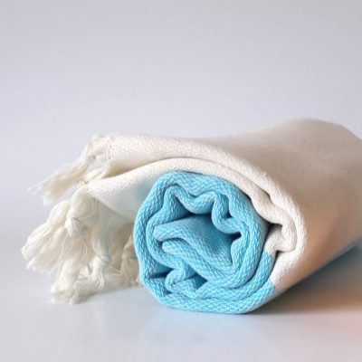 Elegant Organic Turkish Towel, Peshtemal, bath, spa, hammam, Natural Soft cotton, Aqua blue, Gift for mother, Special Production, Handwoven