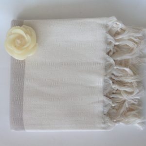 Elegant Organic Turkish Towel, Peshtemal, bath, spa, hammam, Natural Sof cotton, Beige, Gift for mother, Special Production, Handwoven