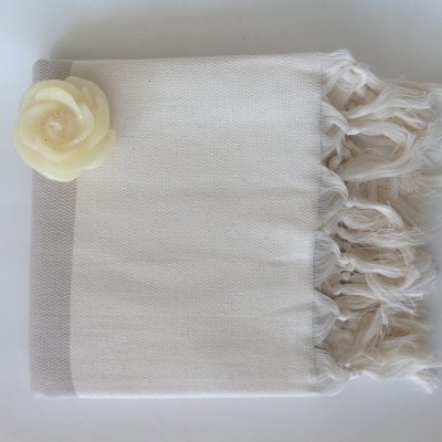 Elegant Organic Turkish Towel, Peshtemal, bath, spa, hammam, Natural Sof cotton, Beige, Gift for mother, Special Production, Handwoven