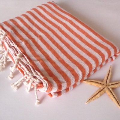 Eco friendly Natural Turkish Towel, Peshtemal, beach towel, bath towel, pareo, sarong, yoga, Spa, orange color, gift, mother's day