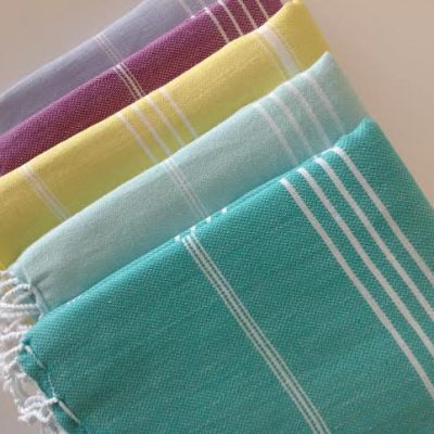 Fast shipment, Set of 5 Turkish hand Towel, Peshkir, kitchen towel, soft baby towel, natural cotton, grey, green, mint, yellow, dark lilac