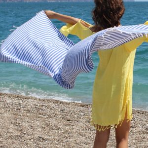 High Quality Turkish towel, Peshtemal, Bath towel, Beach Towel , Hammam, Bridesmaids, Yoga, Spa, Sports, Gift, Blue Striped,