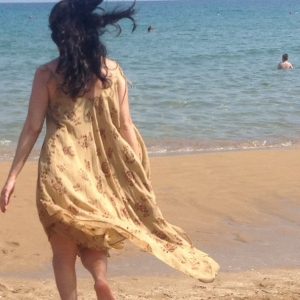 Turkish Traditional Handpainted Handmade Beach Dress, natural, cotton, Thin, Light, women Gift, moms, Dress for Bachelorette Party, Creamy