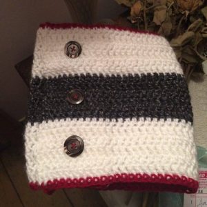 Nautical inspired infinity scarf with buttons