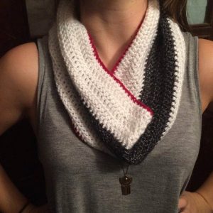 Nautical inspired infinity scarf with buttons