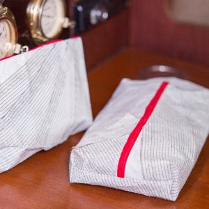 Recycled Racing Sailcloth Makeup/Shaving Bag Pair