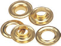Brass Plain Rim Grommets & Washers - Per Pack ( Sizes 00 to 15 )