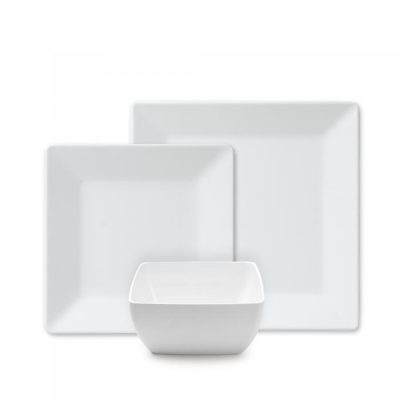 Q Squared NYC Diamond Square 12pc Melamine Dinnerware Set