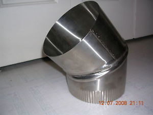 4 inch stove pipe Stainless Steel 30 Degree Single Wall Elbow Made in Maine, USA****