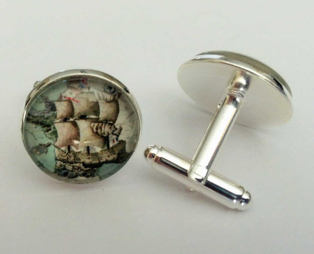 Men's Classic Titanium Cufflinks Set With Tie Clips For Dress