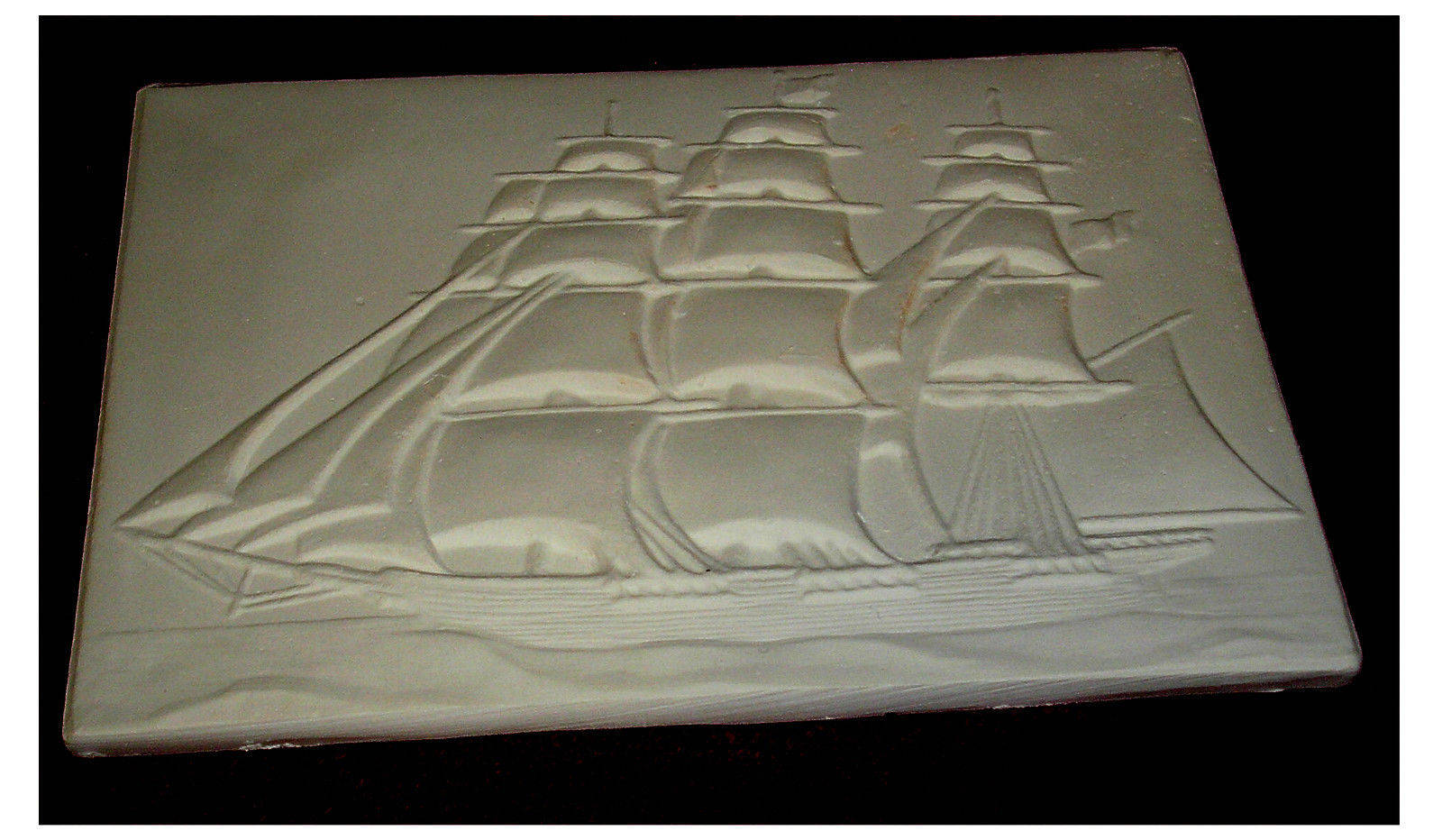 Cool 3 masted schooner Flat Tile Slump Fusing stained glass kiln mold