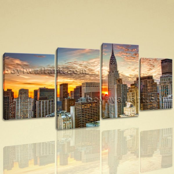 Large New York City Panorama Cityscape On Canvas HD Giclee Print Wall