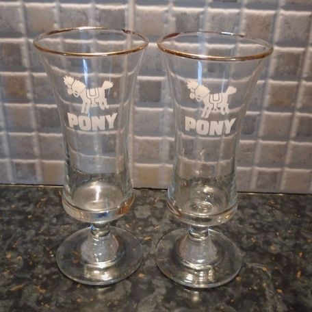 Pony Drinking Glasses, Set Of 2, Pony Logo, Special Occasions