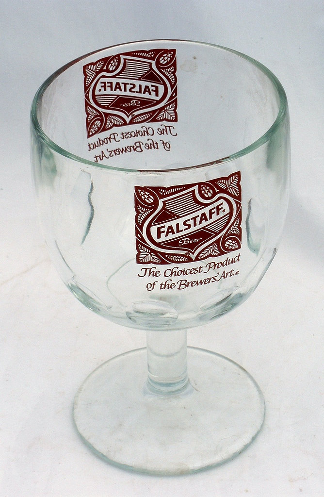 Vintage FALSTAFF Beer 16 Ounce Glass Schooner Goblet Schooner Chandlery