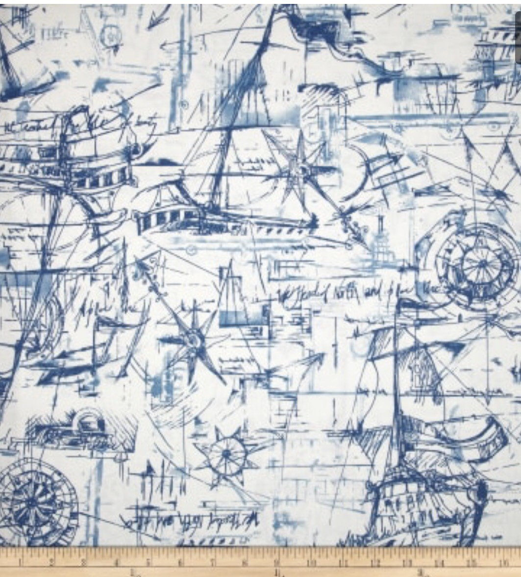 Premier Prints Schooner Nautical Sailboat Map Curtain Valance