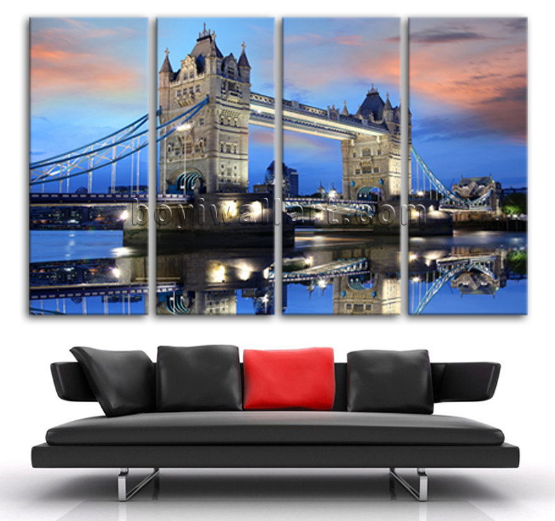 Extra Large Home Decor Hd Canvas Print Wall Art London Tower Bridge
