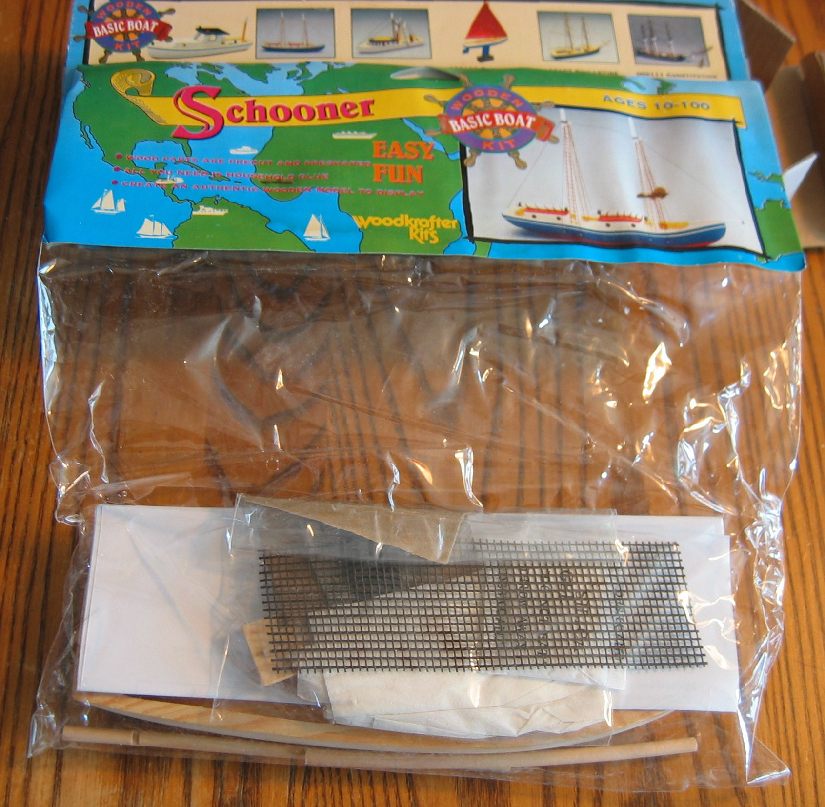 Vintage 1984 SCHOONER Model Kit 100 COMPLETE, Made by Woodkrafter