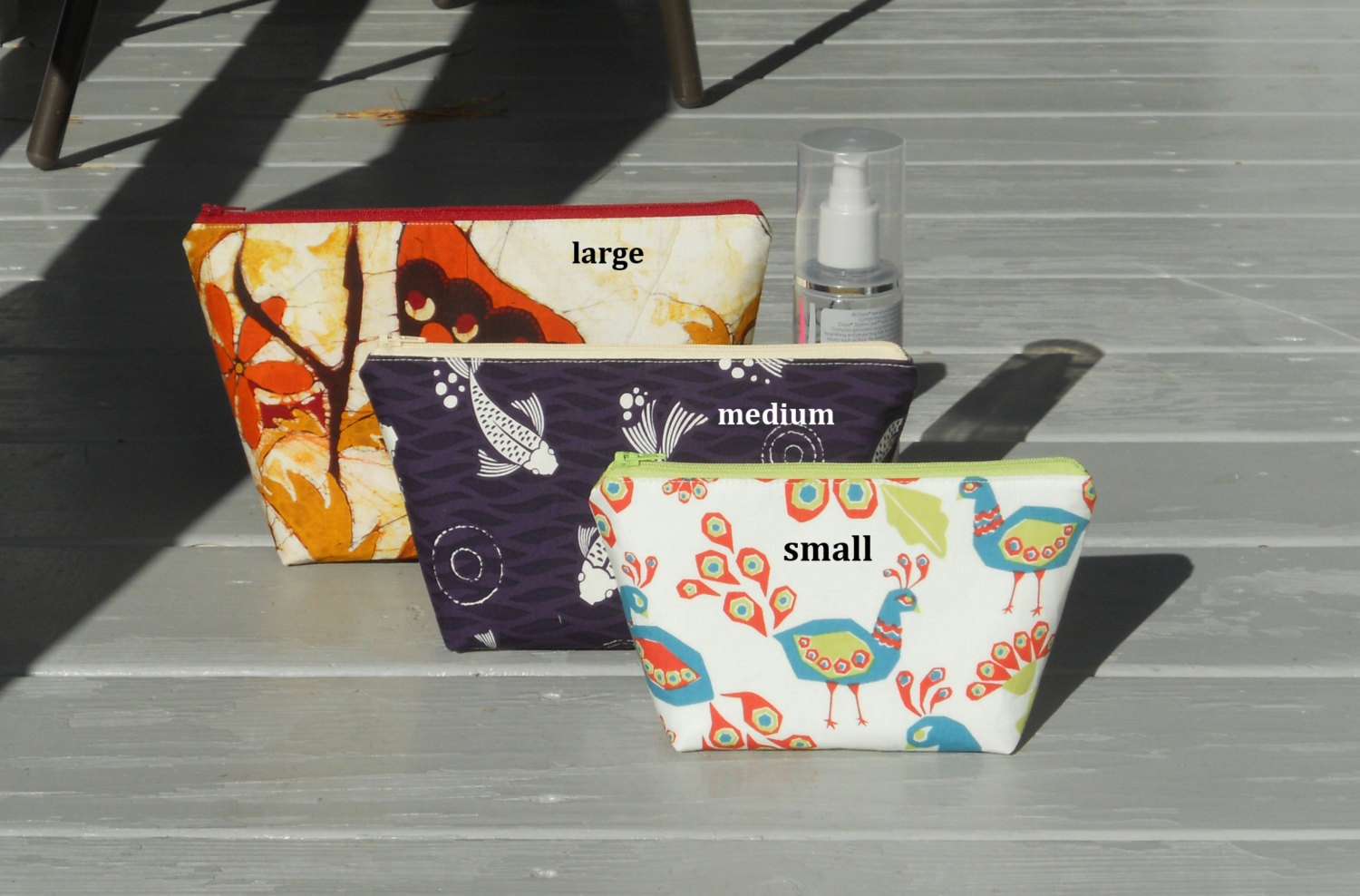 Medium Makeup Bag, Schooners on Blue, Schooner Makeup Bag, Boat Makeup