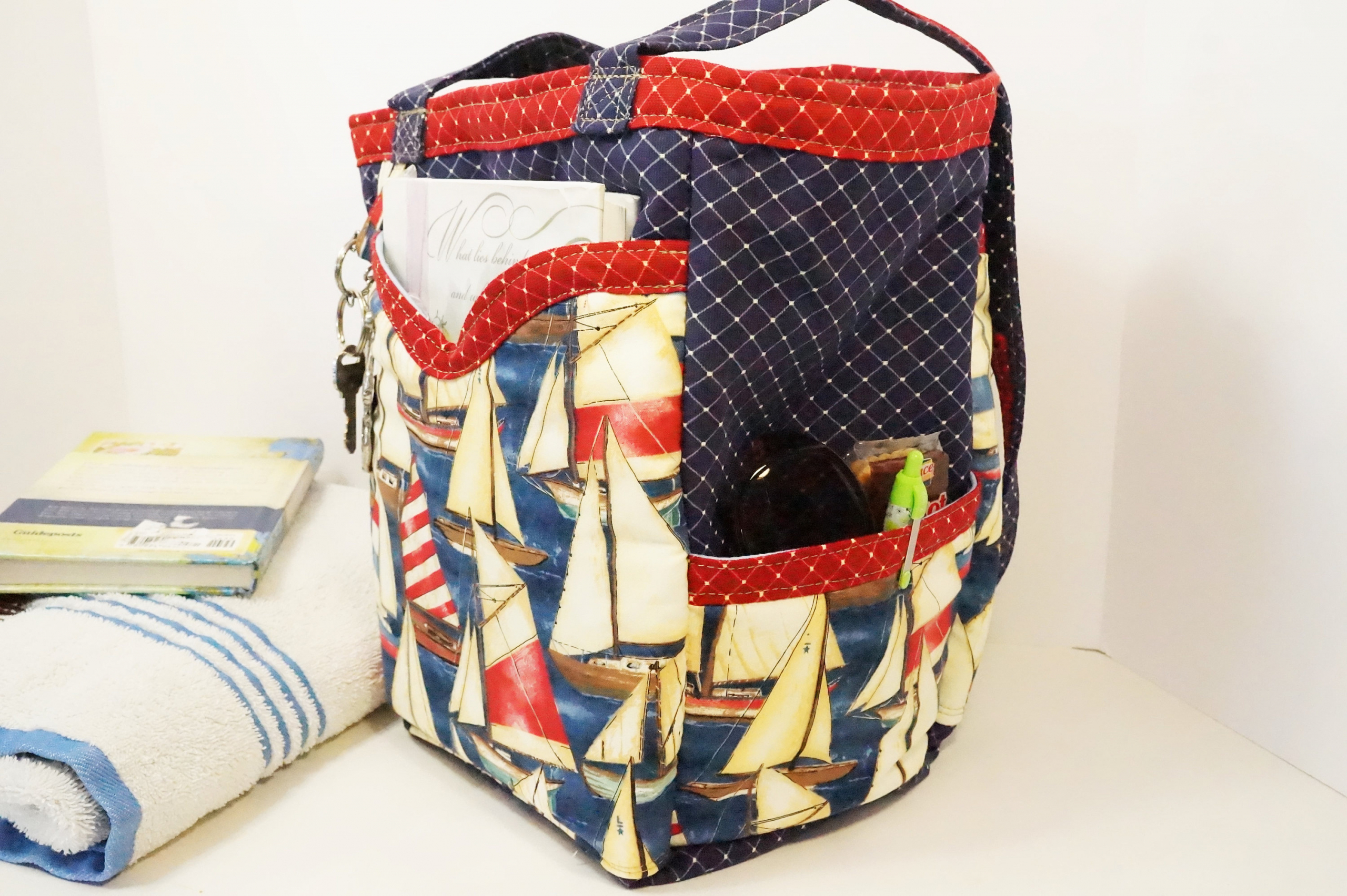 Sailing Tote Bag/Sail Boat Tote/Nautical Tote/Sailing Tote/Ship Tote
