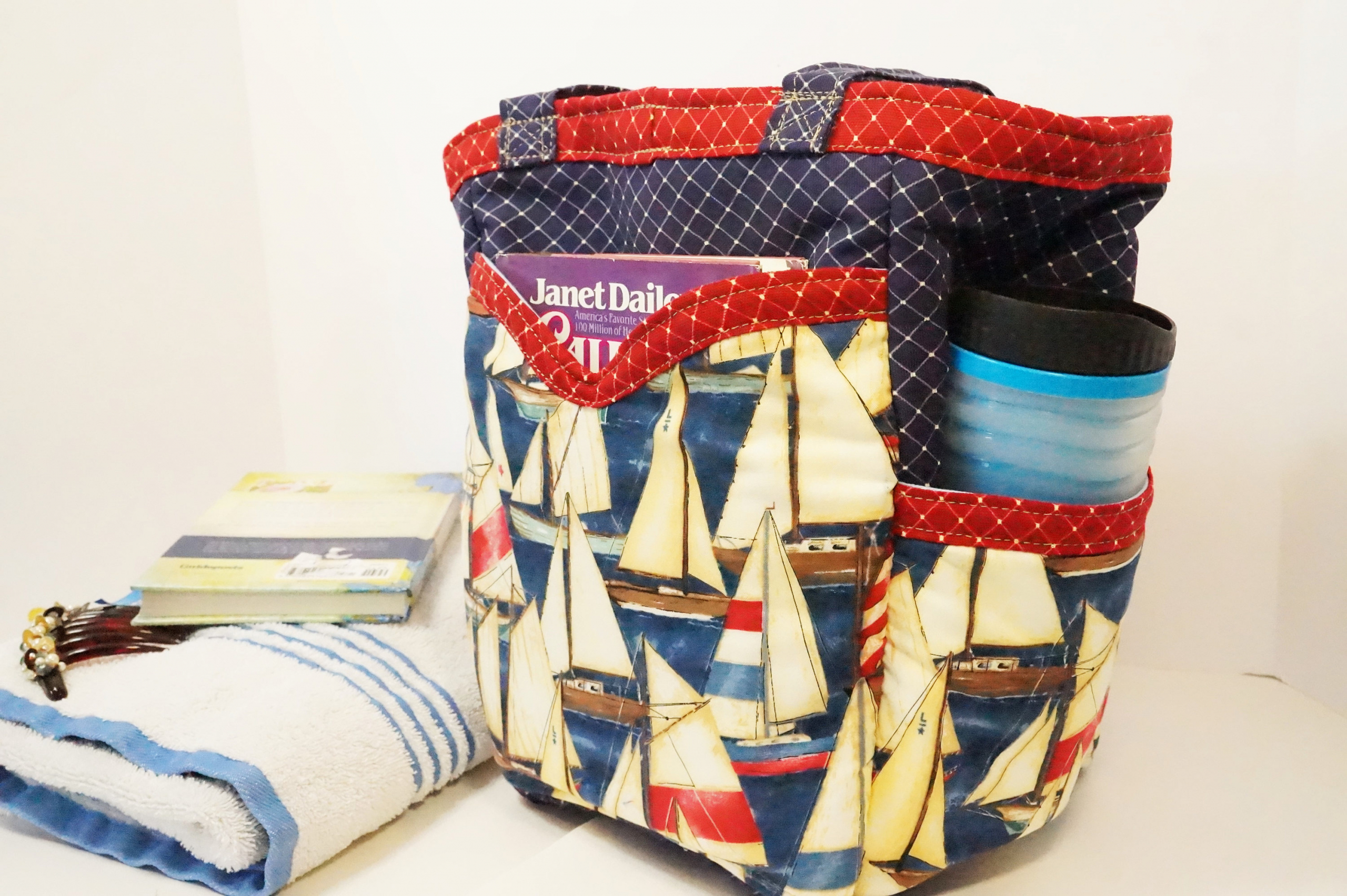 Sailing Tote Bag/Sail Boat Tote/Nautical Tote/Sailing Tote/Ship Tote