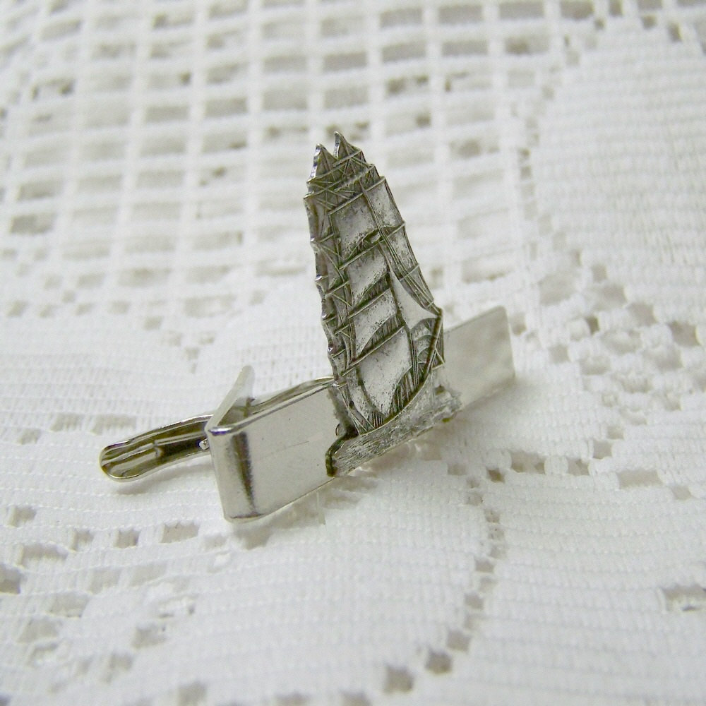 Barre De Cravate Vintage Clipper Ship - Finition Or, Modèle Ancien Et élégant - Occasion
