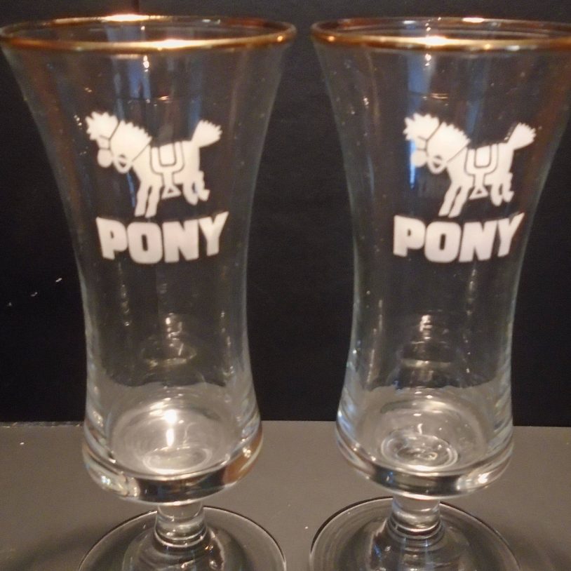 Pony Drinking Glasses, Set Of 2, Pony Logo, Special Occasions
