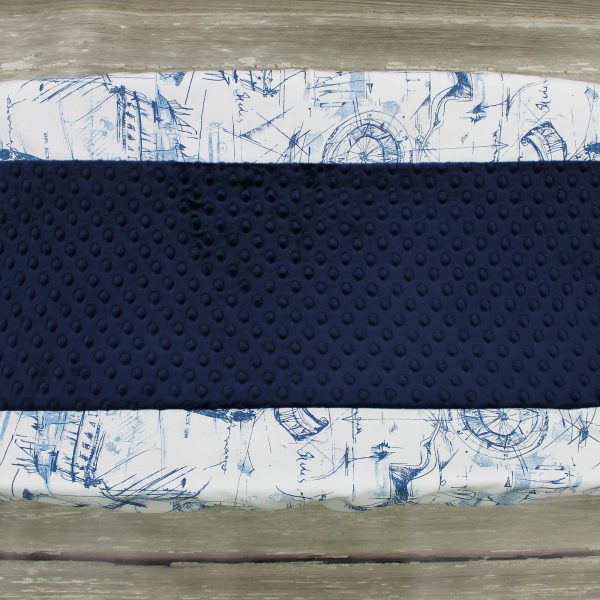 Blue Nautical Schooner Changing Pad Cover Schooner Chandlery
