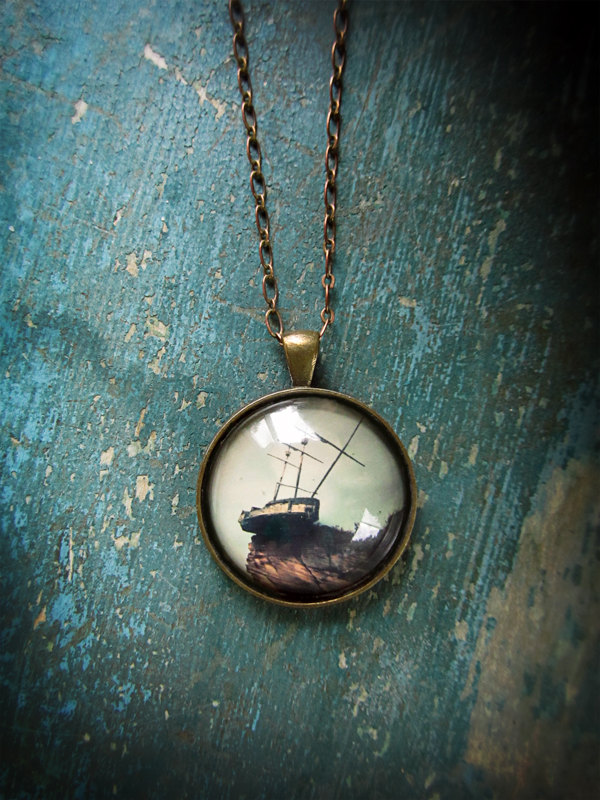 Pirate Ship Necklace Pendant Shipwreck Neckalce Tall Ship Pendant