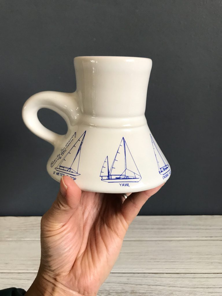 Mug Vintage Céramique - NORVÈGE - Lutin Pêcheur - Multicouleur