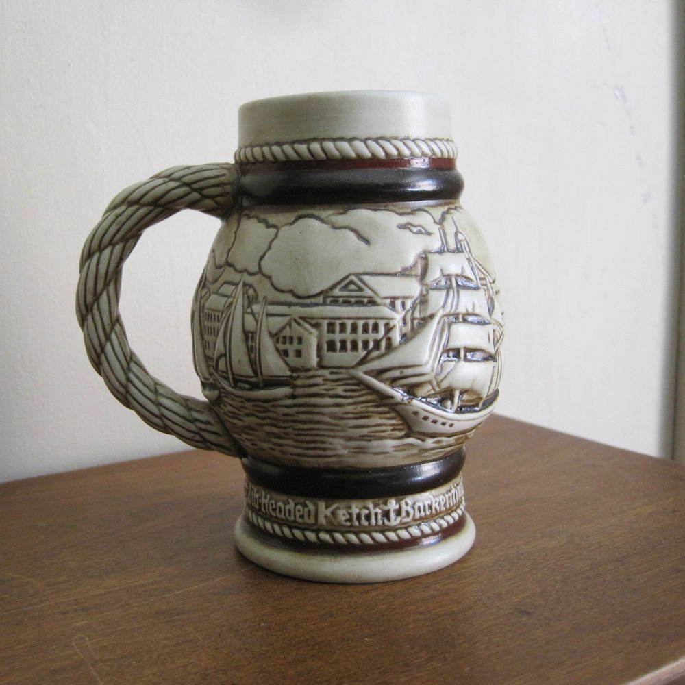 Sailing Ships Beer Stein Avon Collectible 1982 Schooner Chandlery