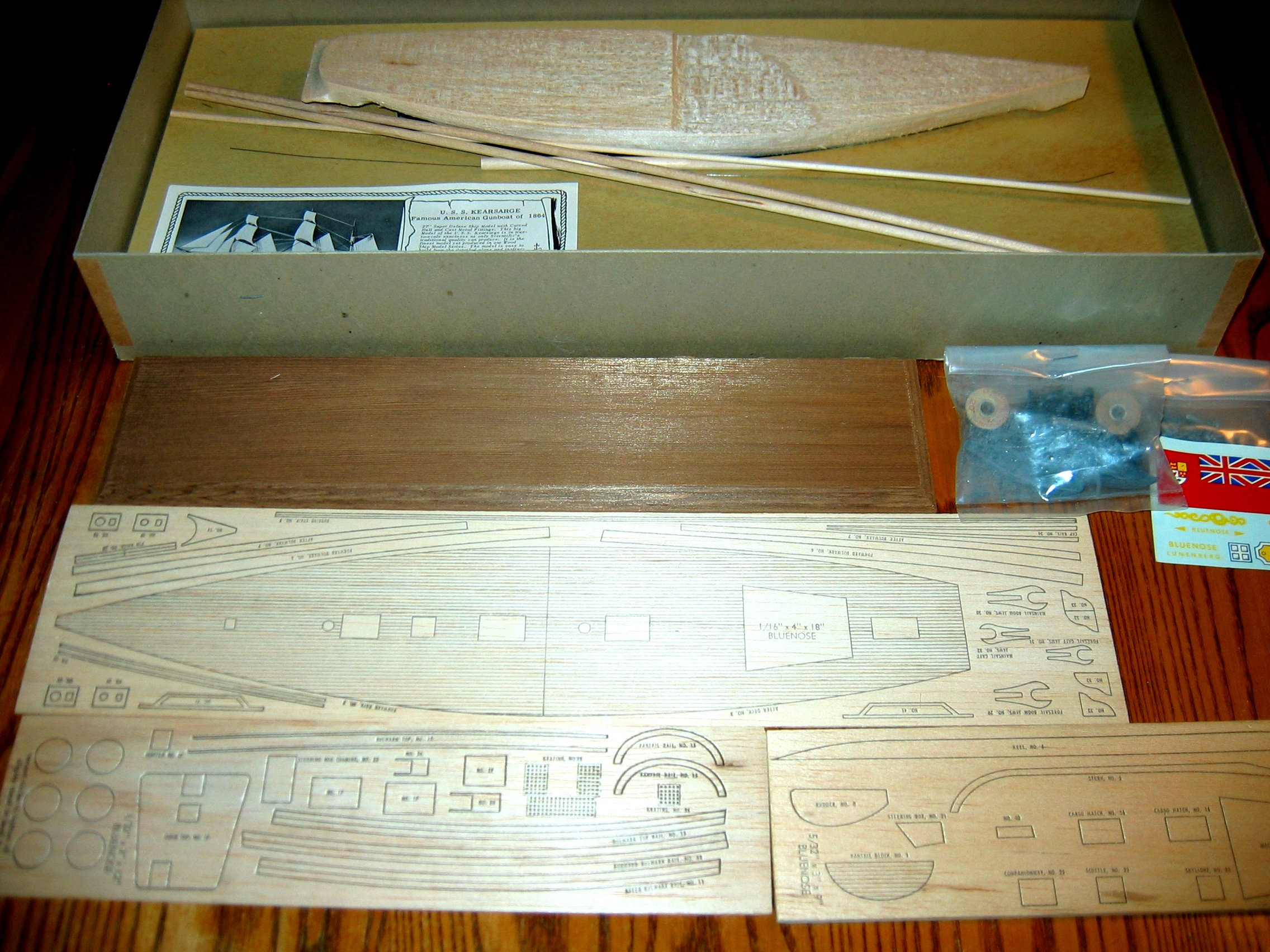 Vintage Wooden Ship Model Kit Schooner BLUENOSE Scientific Model Co
