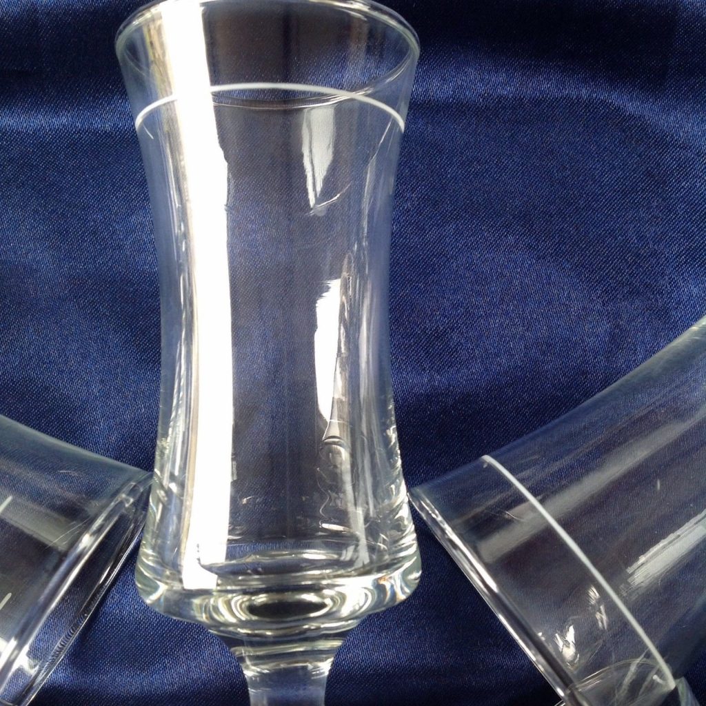 6 Large Vintage Sherry Schooners,13cm High Sherry Glasses,1960s 1970s