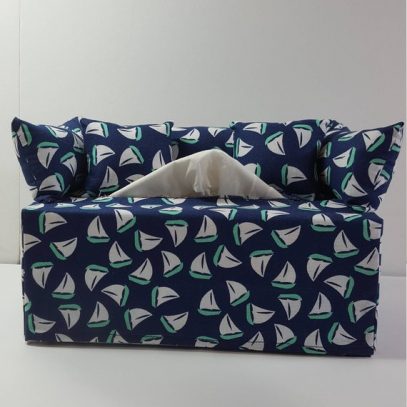 Hand Made Sailboat Couch Sofa Tissue Box Cover
