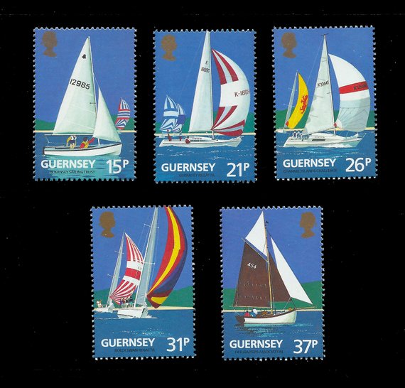 Guernsey 1991 Yacht Club Centenary set of 5 mint postage stamps. Great