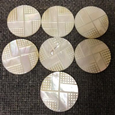 1 3/8" Genuine White Mother of Pearl Carved Disks