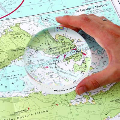 Weems & Plath Grande View Magnifier (6x Acrylic) with Compass Rose