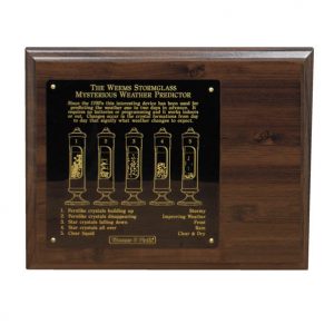 Weems & Plath Stormglass Display, 8x10 Wood Display with engraved plate for #200