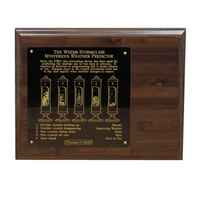Weems & Plath Stormglass Display, 8x10 Wood Display with engraved plate for #200