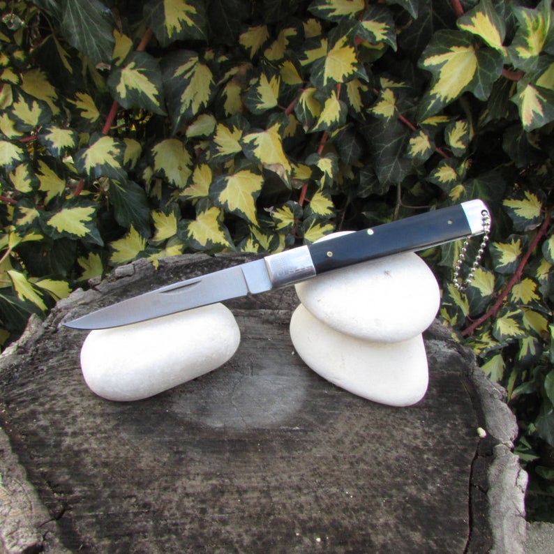 Folding Pocket Knife Columbia With Matt Black Handle, Elegantly Thin