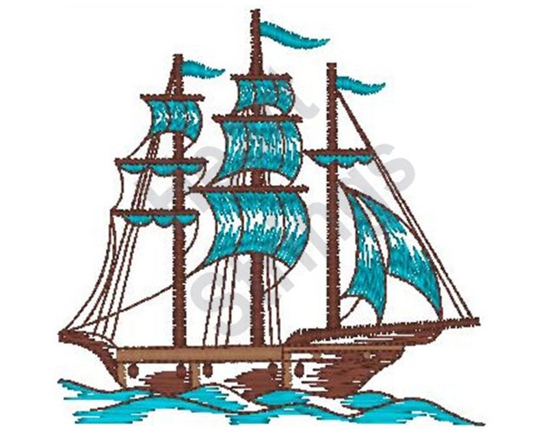 Clipper Ship Pattern Clipper Ship - Machine Embroidery Design, Embroidery Patterns ...