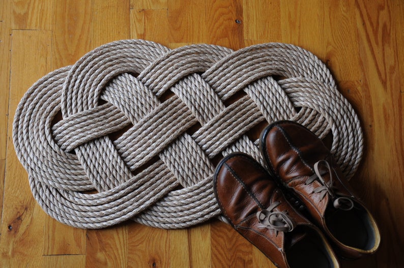 Nautical Decor - Pro Manila - Welcome Rope Rug - Front Door Mat - Tied ...
