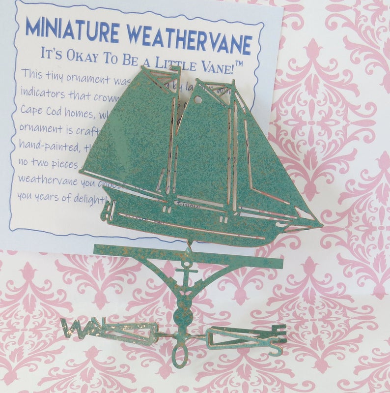 Schooner weathervane ornament, Sailboat, Boat lover gift, Nautical
