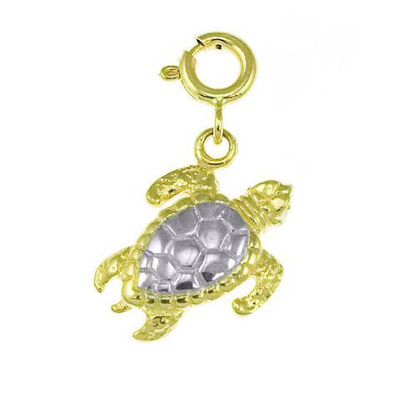 Turtle pendant, 14kt gold Unique charm, turtle charm, nautical charm