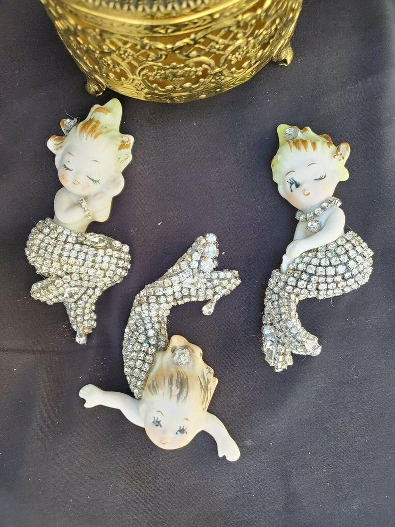 Rare Vintage Bradley MERBABY Mermaid Wall Plaque Japan Figurine